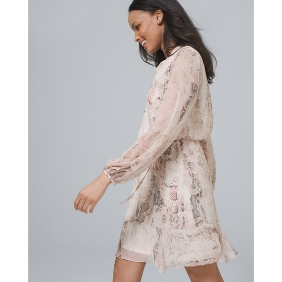 White House Black Market Snake Soft Blouson Dress - Picture 11 of 11